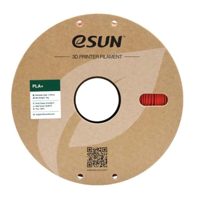 Image of eSUN High Speed PLA+ Filament 1.75mm, 3D Printer Filament Speedy PLA Plus for Fast Printing, Dimensional Accuracy + /- 0.03mm, 1KG (2.2 LBS) Red