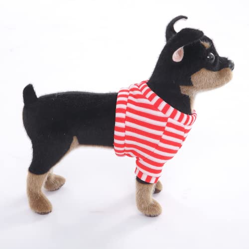 CU-MATE 10 '' Dobermann Pinscher Dog Kuscheltiere - Schwarz und Hellbraun Realistisches Plüschtier Hündchen Stehendes Geschenk für Jungen Mädchen