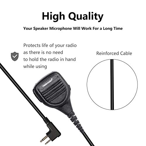 Walkie Talkies Speaker Mic PTT Radio Mic Shoulder Microphone Compatible for Motorola Radios BPR40 CP200 CP200D CP185 CP110 CLS1410 CLS1110 PR400 RDU4100 RDU2080D Two Way Radios - Image 4