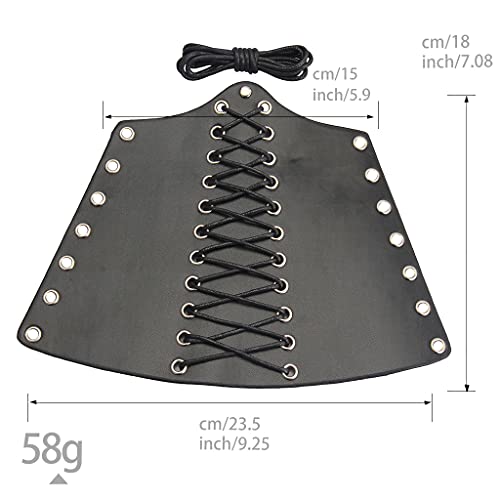 Bracelete de couro com bracelete medieval de punk para homens e mulheres, punk, preto