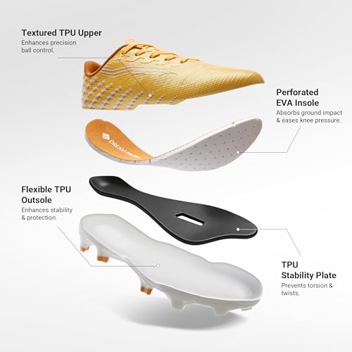 DREAM PAIRS Boys Girls FG AG Soccer Cleats High-Speed Anti-Twist Lightweight Football Shoes,Size 3 Little Kid,Yellow,SKSO26002K