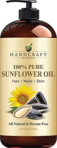 Handcraft Sunflower Oil â€“ 100% Pure and Natural â€“ Premium Quality Cold Pressed Carrier Oil for Essential Oils, Massage Oil, Moisturizing Skin and Hair â€“ 16 fl. Oz