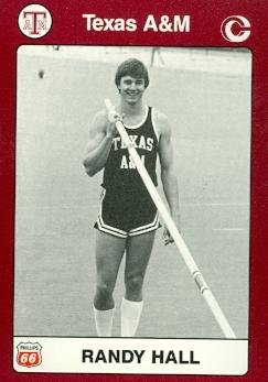 Autograph Warehouse Randy Hall Trading Card (Texas A&M) 1991 Collegiate Collection No.52 Pole Vault