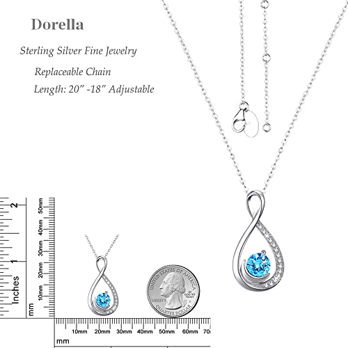 Aquamarine Necklace Wife Valentines Day Birthday Gifts Mom Forever Love Infinity Moon Jewelry Sterling Silver Pendant Necklace Women #TOP4