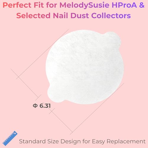 120 piezas de papel filtro desechable para colector de polvo de uñas miniatura 5