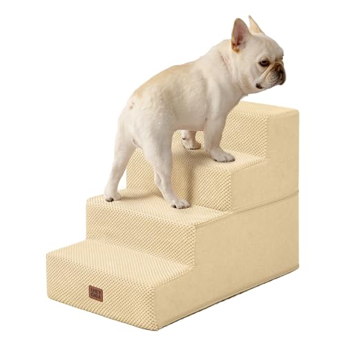 EHEYCIGA Dog Stairs for Bed 18" H, Dog 4-Steps for High Bed, Graige by EHEYCIGA - Used condition - US$43.99