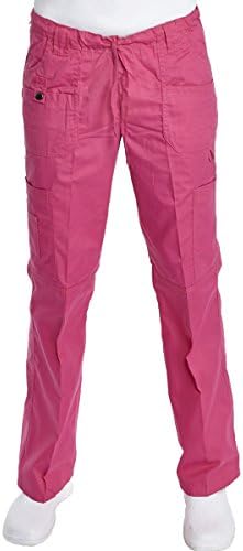Hey Women's Junior Fit 9 Pocket Baby Twill Scrub Pants X-Small Fuchsia