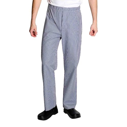 Image of Tibard Elasticated Chef Trouser (UK, Alpha, XL, Regular, Regular, Blue/White)