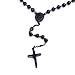 DonDon Chapelet homme en acier inoxydable Noir 63 cm