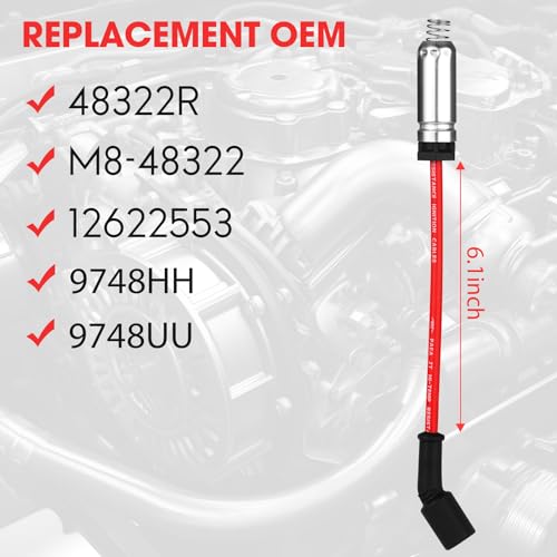 image for Ozikutech 8 Pcs Spark Plug Wires Set & 41-110 Iridium Spark Plugs Comp