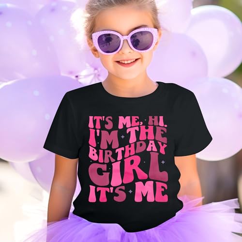 Image of LOTUCY Birthday Girl Outfit for Kids Its Me Hi Im The Birthday Girl Shirt | Birthday Party TopsToddler Kid Girls Tie Dye T-Shirt B-Day Gifts