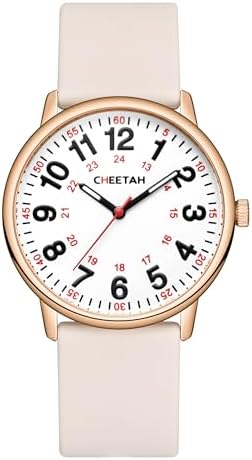 CHEETAH Women's Watch with Precise Quartz Movement: Women's Watch with Luminous Hands and Second Hand - 3ATM Waterproof Women's Watch with Soft Silicone Strap - Easy to Read Gift Watch for Women
