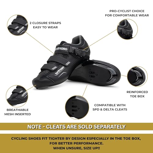 Image of Tommaso Strada Mens SPD & Peloton Shoes-2 in 1 Cycling Shoes-Install Your Own Delta or SPD Cleats for Spin Bikes, Indoor Cycles or Most Mens Bicycles-Explore Bike Accessories