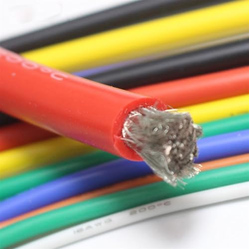 Outdoor Extension Soft Silicone Heat Resistant Wire 12AWG 14AWG 16AWG 18AWG 20AWG 22AWG 24AWG 26AWG 28AWG 30AWG Heat Resistant Silicone Cable Solar sheathed(Blue,1 Meter 16AWG)