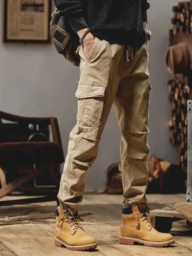 Image of LookMark Men's Cargo Pants Stylish and Comfortable | Men's Cargo Pants with Multiple Pockets | Ideal for Casual Wear, Outdoor Activities, and Everyday Use