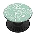 Vert pistache avec motif de vigne de lierre blanc PopSockets PopGrip - Support et Grip pour Smartphone/Tablette avec un Top Interchangeable