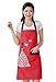 Produktbild Moolecole Frauen Schürze Wasserdichte Latzhose Anti Öl Fleck Erwachsene ärmel PVC Schmetterling Pinafore Schürze Mit Einem Taschen Für Backen Kochen Rot