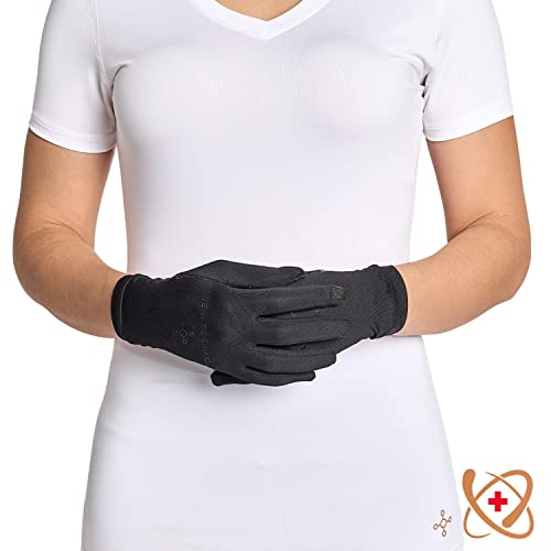 tommie copper core compression infrared full finger gloves non-slip touchscreen compatible warming gloves for stiffness
