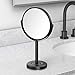 Gatco 1386MX Latitude II Makeup Mirror, Matte Black | Counter Top Makeup Mirror, 3X Magnification, Rotates 360 Degrees