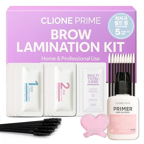 CLIONE PRIME At Home Brow Lamination Kit - DIY Eyebrow Lamination Kit Professional Eye Brow Perm Kit Instant DIY Eyebrow Lift Kit for Fuller Thicker Brows Lasts For Upto 8 Weeks