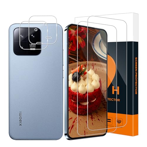 Carantee 2+2 Stück Schutzfolie für Panzerglas für Xiaomi 13 5G, Kamera Schutzglas, Anti-Bläschen, 2,5D-Abdeckung, 9H Här...
