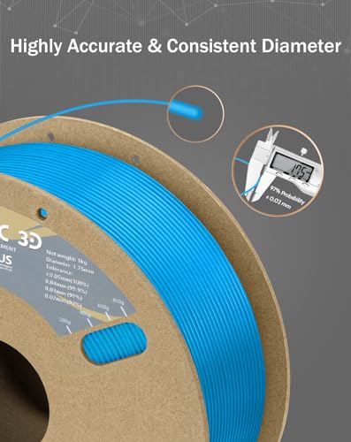 Image of DURAMIC 3D PLA+ Printer Filament 1.75mm PLA Plus Neatly 2Kg Spool(2.2lbs) | PLA Pro Tougher and Stronger, Dimensional Accuracy Probability + /- 0.02mm Electric blue