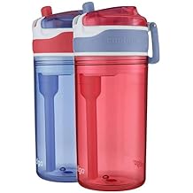Contigo Snack Hero 2-in-1 Bottle Set - 4oz Snack Compartment & 13oz Spill-Proof Water Bottle - Red & Blue