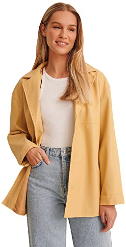 Veste courte en polyuréthane NA-KD noire pour femme moderne