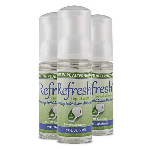Refresh Liquid Wipe - Wet Wipe Alternative - Toilet Tissue Moistener Foam 50ml