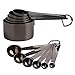 16 Pcs Stainless Steel Measuring Cups and Measuring Spoons Set, Heavy Duty Metal Measuring Cups and Scoops for Kitchen Cooking Baking Includes 5 Cups, 6 Tbsp Tsp Spoons & 5 Mini Spoons(BLK)