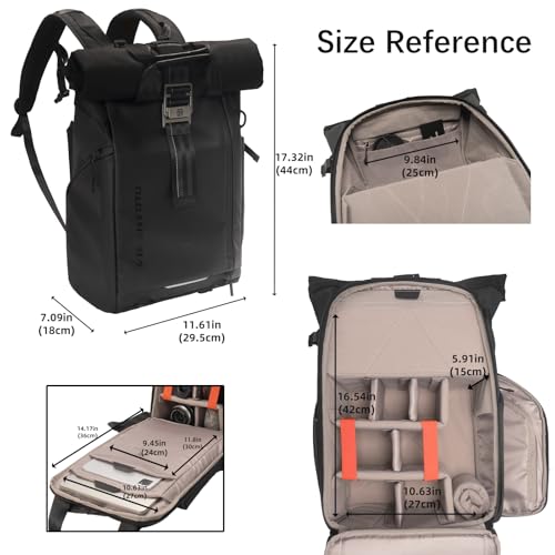 Besnfoto Rolltop Camera Backpack