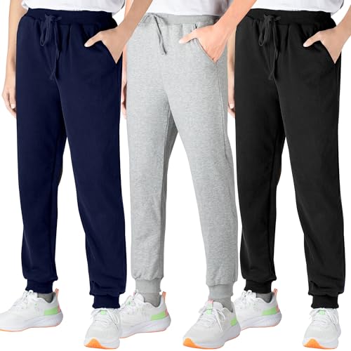 BIG ELEPHANT Pack Boys Sweatpants, Youth Cotton Athletic Joggers