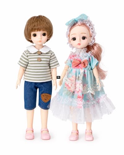 Image of DSR 30 CM Fashion Doll Pair for Kids | Boy & Girl Dolls with Movable Joints | Plastic Toy (Boy & Girl Doll Set)