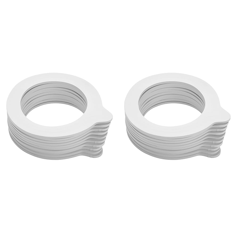 MÄSER 931587 Gothika 10 Dichtringe für Einweckgläser, passend für Einmachgläser mit Bügelverschluss in Standardgröße, weichmacherfrei, Kautschuk, weiß, 500 ml - 4,8 l (Packung mit 2)