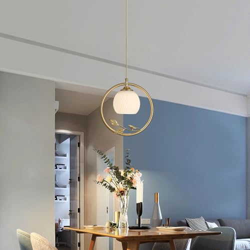 Suspension en verre et cuivre rétro HAIDU, lustre chic E27