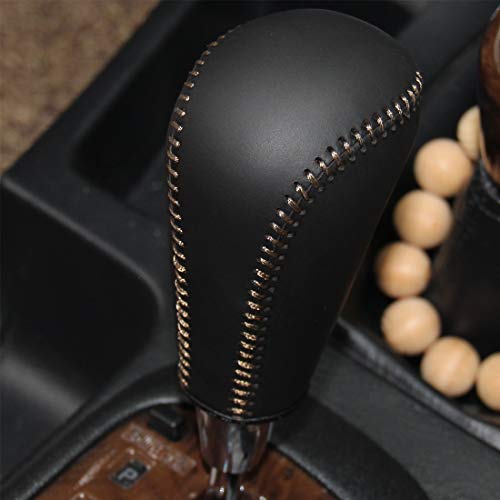Ji Loncky Black Genuine Leather Gear Shift Knob Cover For Toyota Fortuner Hilux Automatic Accessories #TOP1