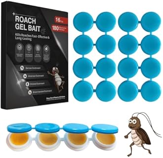 16 Pack Cockroach Gel Bait, Highly Effective Roach Gel Bait Indoor Infestation Solution, Fast Acting Cockroach Killer Indoor Home Kitchen Use, Easy to Apply & No Mess Roach Bait, Long-Lasting
