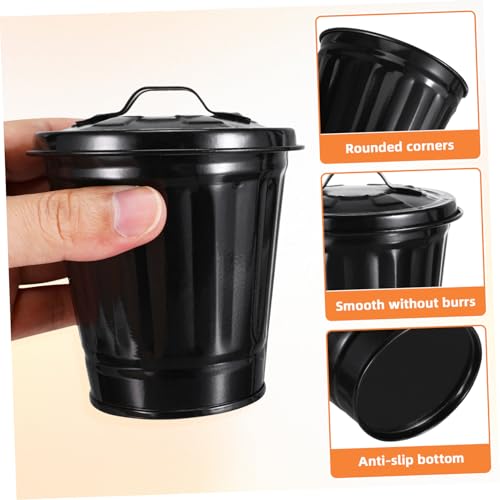 Bote de basura pequeño de escritorio con tapa iplusmile miniatura 3