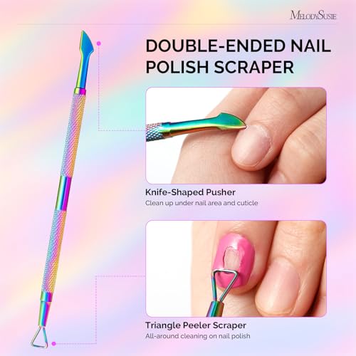 Image of MelodySusie 4 in 1 Stainless Steel Acrylic Nail Tool Kit, Rainbow