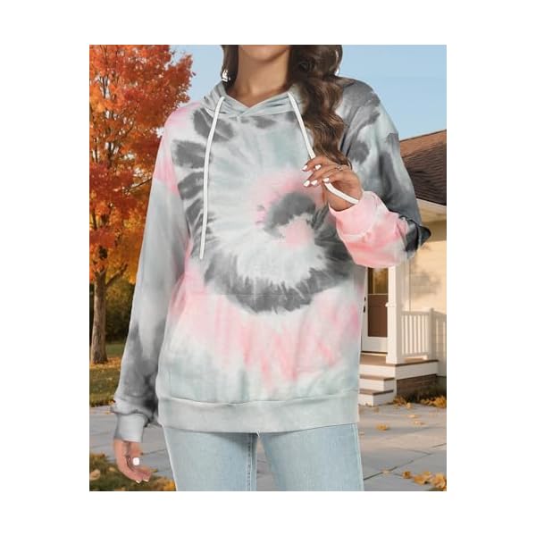 Women's Hoodies Long Sleeve Sweatshirts Drawstring Pullover Tops with Pocket Casual Loose Blouses Tunic - Image 4