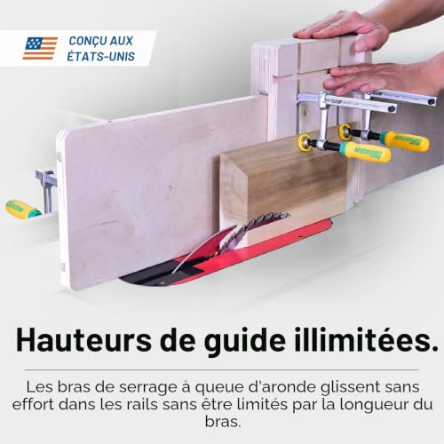 Pinces à queue d'aronde MICROJIG GRR-Ripper serre-joint pour rail de guidage de menuiserie - 3