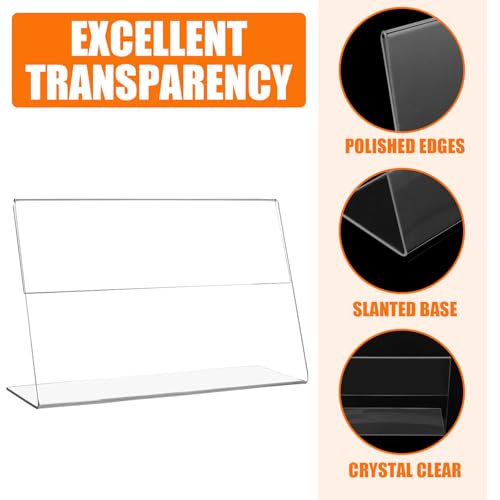 LOPYXBR 12 Stück Tischaufsteller A6, Aufsteller A6 Tischaufsteller Schräg, Werbeaufsteller A6 L-Ständer für Cafés, Restaurants, Ausstellungen, Büros, Werbeaktionen,Dokumente,Hochzeit