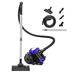 VickyHome 1200W Bagless Cylinder Vacuum Cleaner, Powerful Lightweight Floor & Carpet Bagless Vacuums Pet Vacuum Cleaner for Hard Floor & Carpet, 4M Long Corded, HEPA Filter