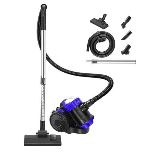 1200W Bagless Cylinder Vacuum Cleaner, Powerful Lightweight Floor & Carpet Bagless Vacuums Pet Vacuum Cleaner for Hard Floor & Carpet, 4M Long Corded, HEPA Filter