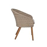 Greemotion Louisville Gartenstuhl mit Sitzkissen, Aluminium, braun/taupe, ca. 61 x 82 x 66 cm - 3