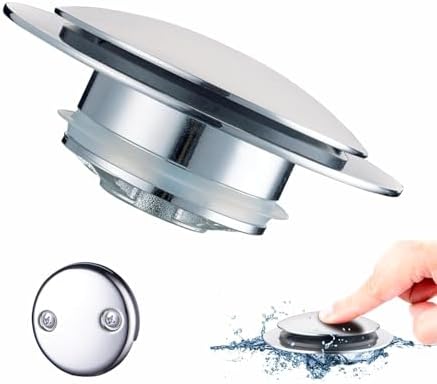 Artiwell Bouchon De Vidange Universel Pour Baignoire - Remplace Le Levage Et Le Virage Embout Et Levier De Declenchement Pour Baignoire Installation Ez Et Nettoyage Nickel Brosse