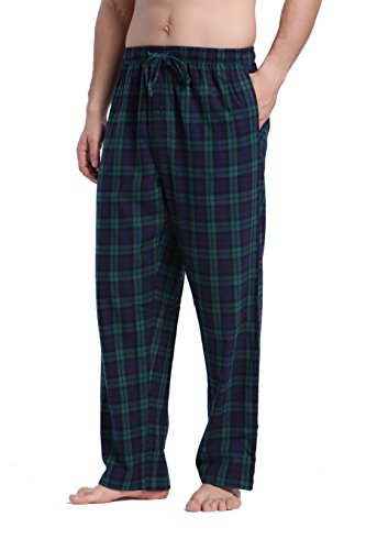 CYZ Men's 100% Cotton Super Soft Flannel Plaid Pajama Pants (L, F17009)