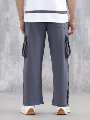 Image of WROGN Men's Cotton Cargo Pants | Solid | Relaxed Fit