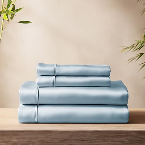 10 Best Bamboo Bed Sheets That Will Revolutionize Your Sleep 9 Deconovo Bamboo Cooling Sheet Set (Queen Sky Blue)