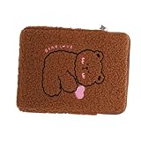 LOLIPPYY Funda Tablet de Peluche Protección Antipolvo Agua Antigolpes con Diseño de Marrón para Niñas y Portátil